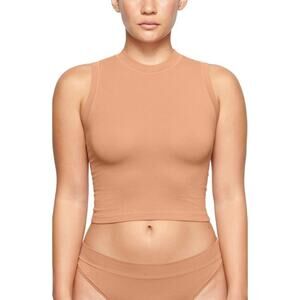 SKIMS Cotton Jersey Mock Neck Tank Top
